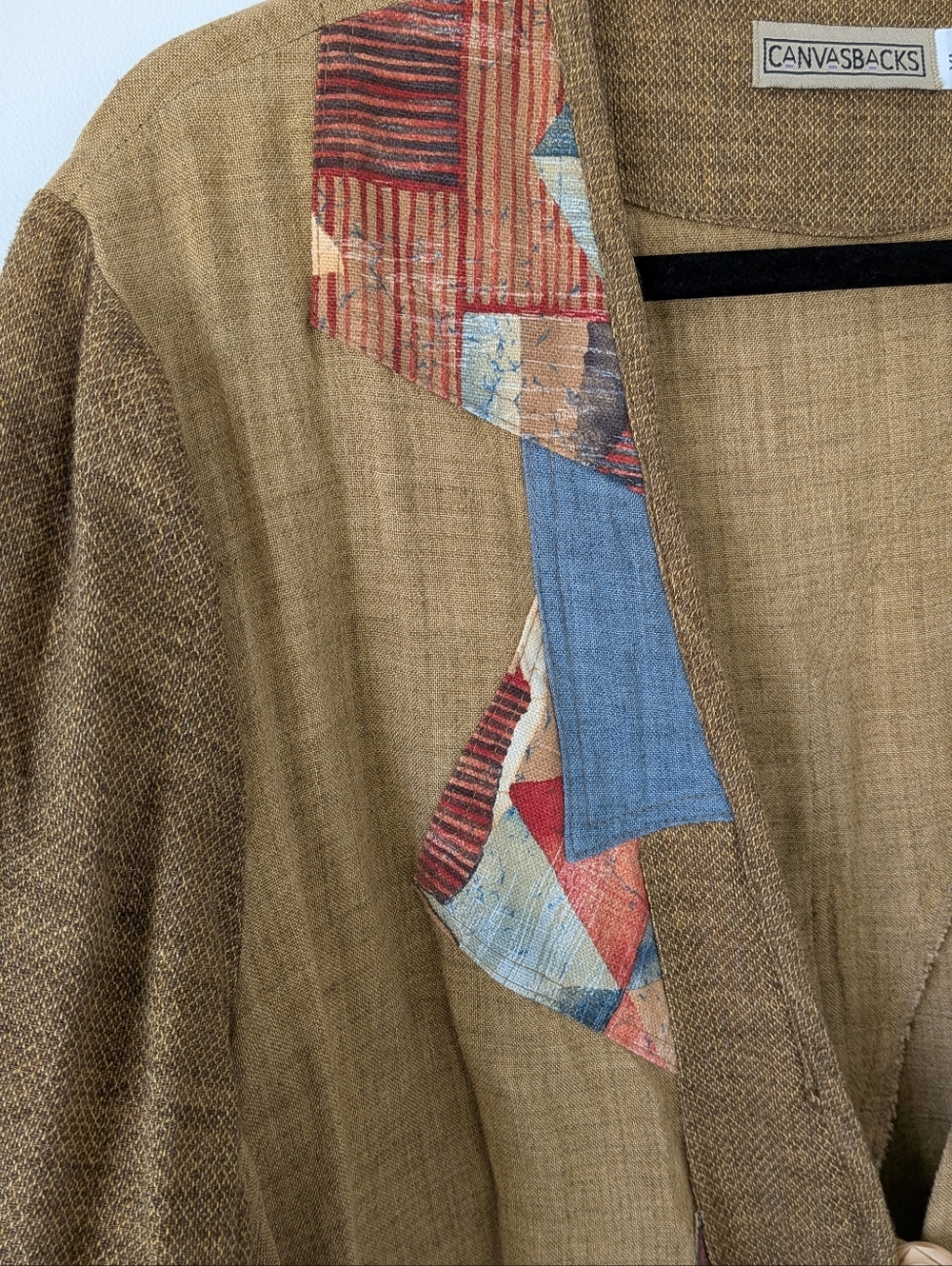 Vintage Canvasbacks Patchwork Jacket Size XL Lagenlook Art To Wear Boho - Picture 5 of 8